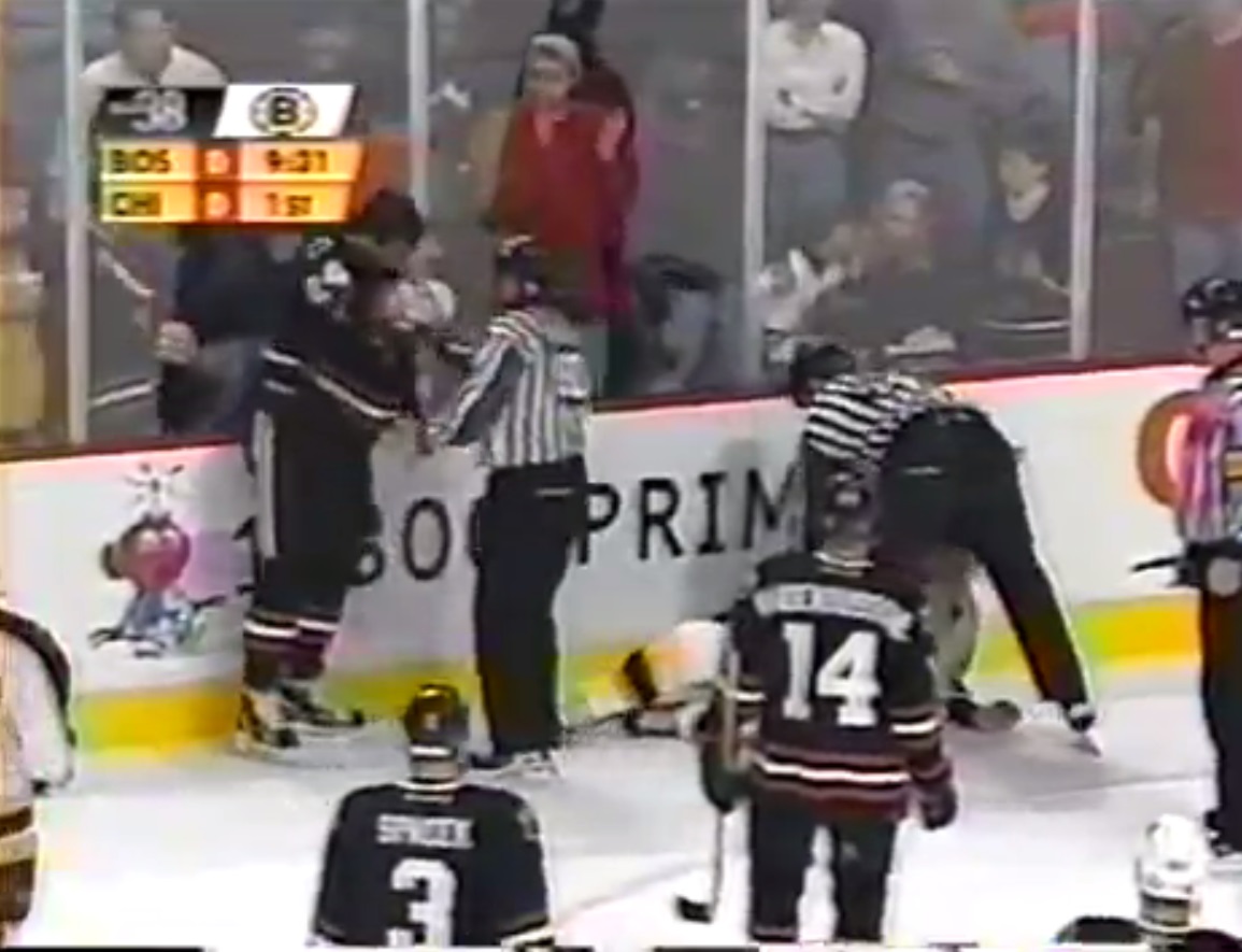 Andrei Nazarov vs. Bob Probert, October 28, 2001 - Boston Bruins vs ...